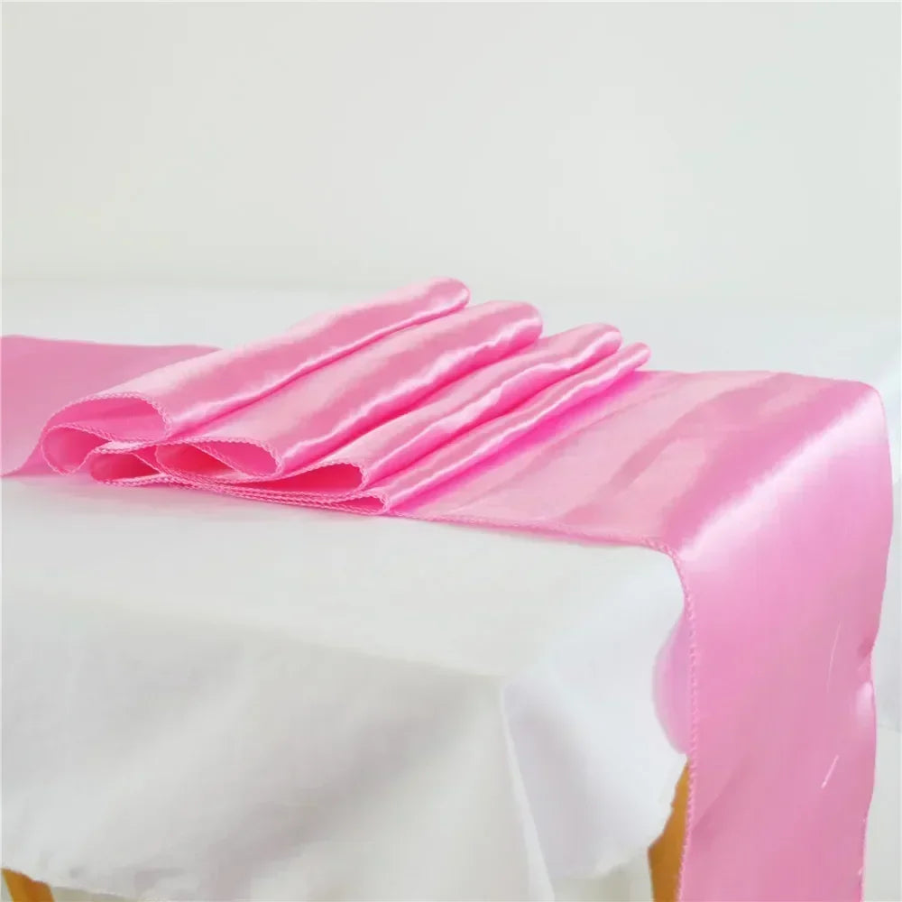chemin table violet uni satin moderne décoration mariage fête anniversaire maison luxe chic