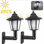 lampe murale led solaire noire transparente classique hexagonaleextérieur jardin décoration