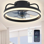 ventilateur led moderne télécommande lumière multiple noir blanc