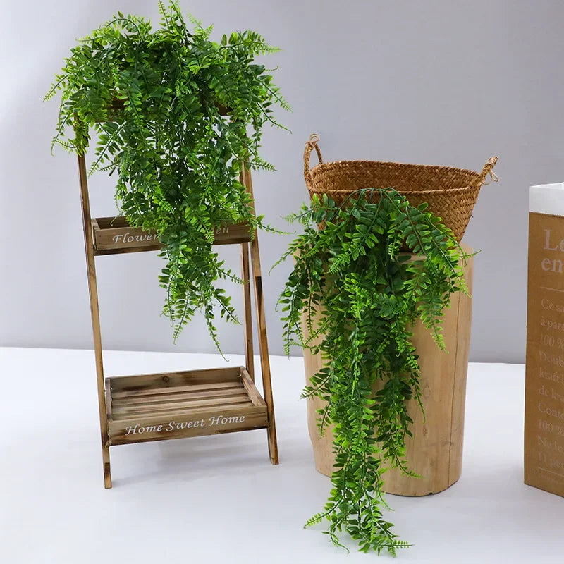 décoration murale plante artificielle rotin feuilles vertes moderne intérieur 90cm