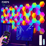 lampe murale hexagonale multicolore diy clips application mobile moderne gradation couleurs veilleuse led