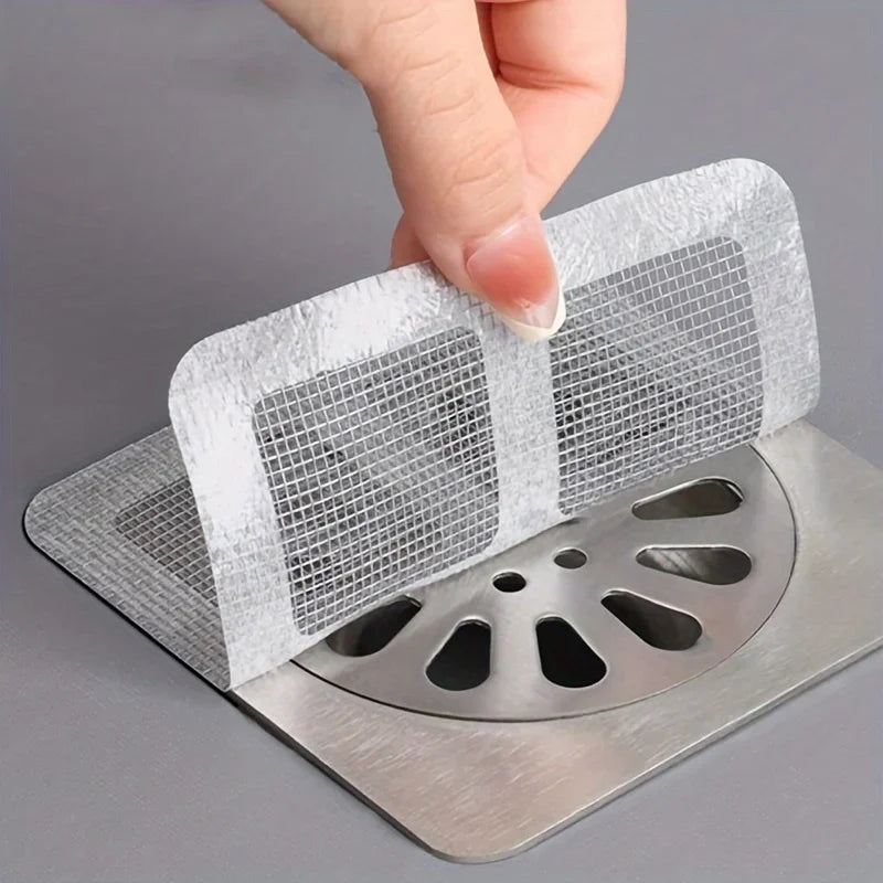 filtres drains salle bain douche blanc argenté maille fine adhésif translucides utilitaires fonctionnels