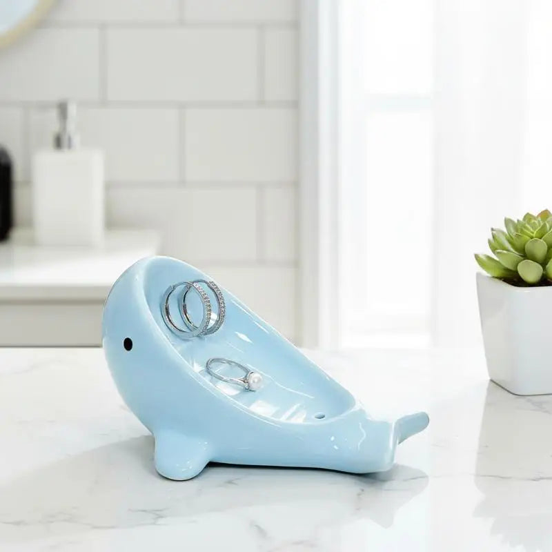 porte savon baleine rose bleu enfantin oculé lisse décoration ludique