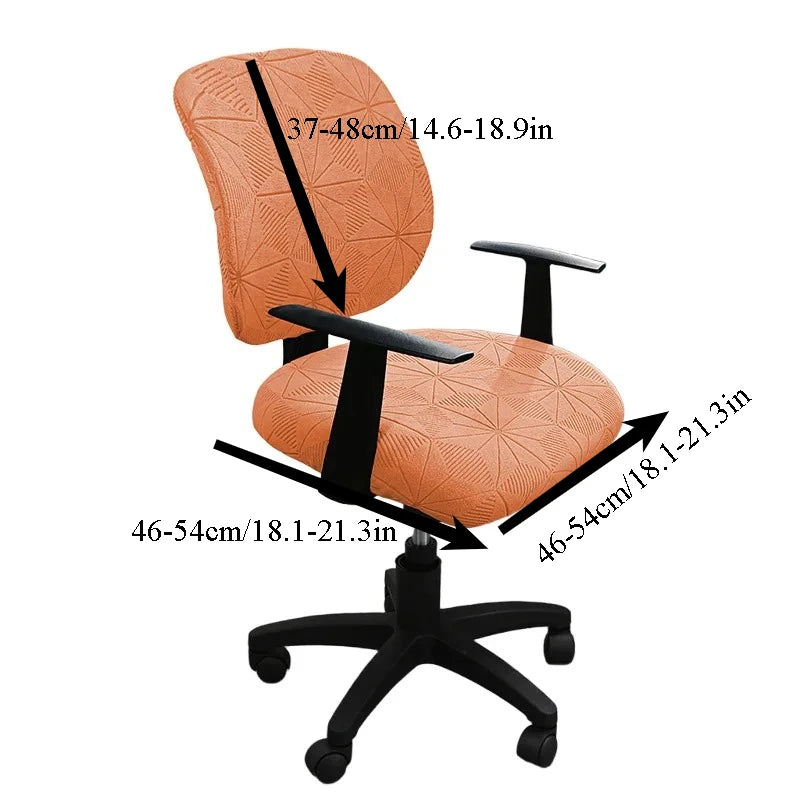 housse chaise moderne polyester motif géométrique bleu gris orange