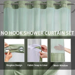 rideau douche moderne blanc translucide polyester 183x190cm anneau intégré
