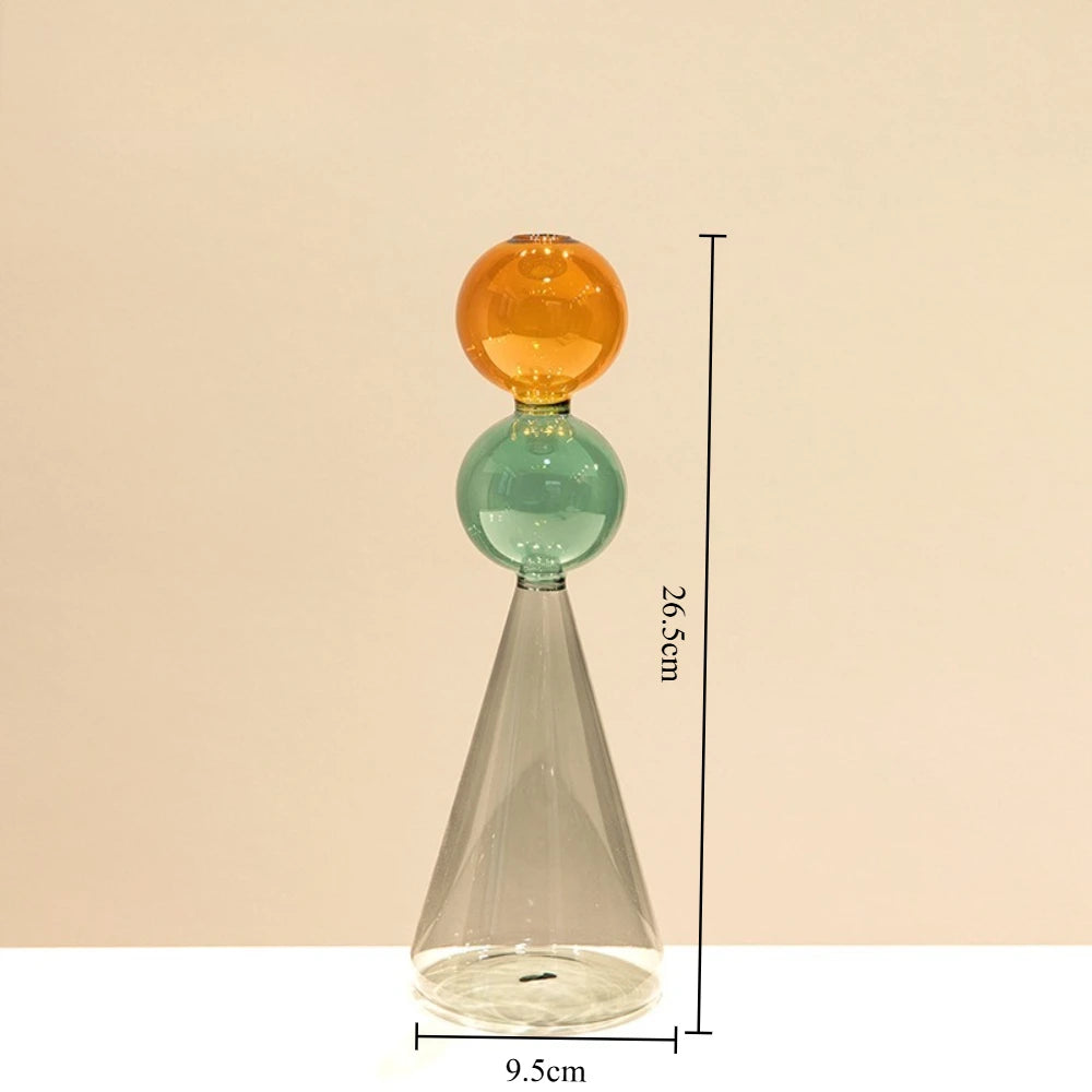 vase verre moderne transparent couleurs géométrique sphères table décoration maison salon