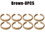 anneaux rideau tissé main rustique opaque beige 16pcs longueur 22cm fixations adhésives chambre