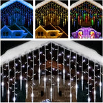 guirlande lumineuse icicles blanc jaune multicolore clips moderne décoratifextérieur noël féerique led