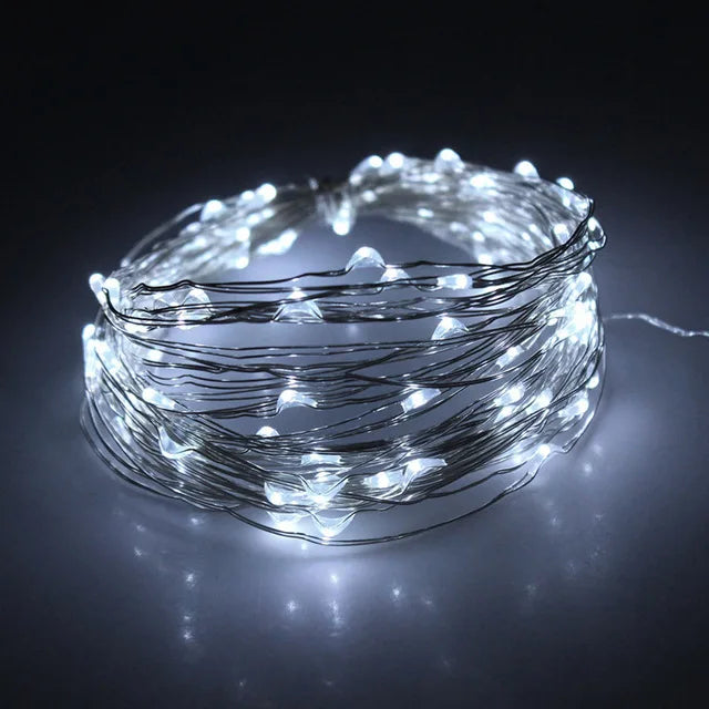 guirlande lumineuse solaire étoiles blanc chaud moderne extérieure 32m 400led