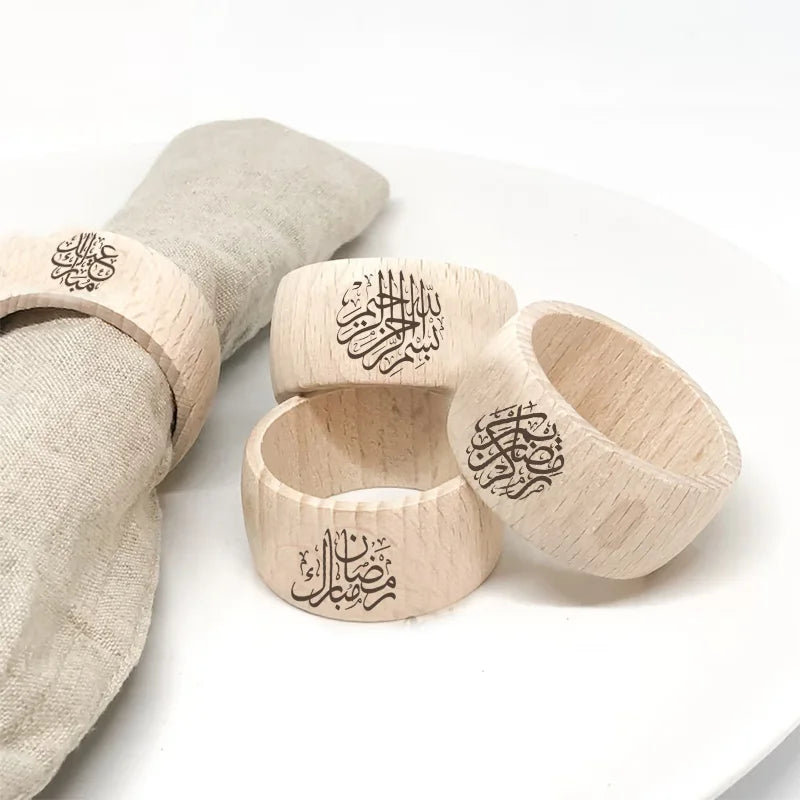 bracelet bois naturel calligraphie arabe gravée traditionnel artisanal ramadan eiD İslamique décoration cadeau