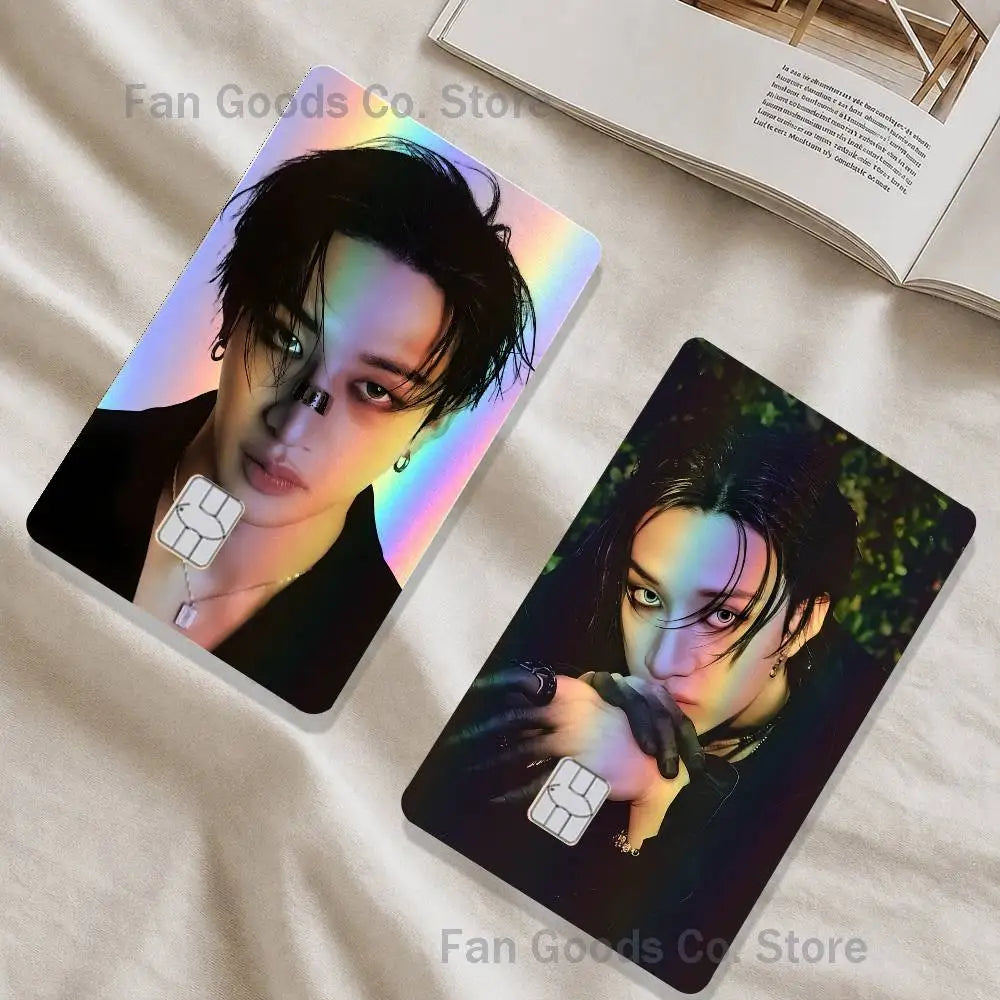 autocollant decoratif carte visite multicolore effet holographique image personnage accessoire moderne populaire pvc 85.6x53.98mm