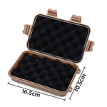 boîte rangement pratique robuste noire orange beige motifs géométriques contenant trousse secours lampe couteau