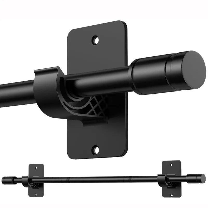 barre rideau noir anneau suspension plaque murale moderne kit facile support robuste