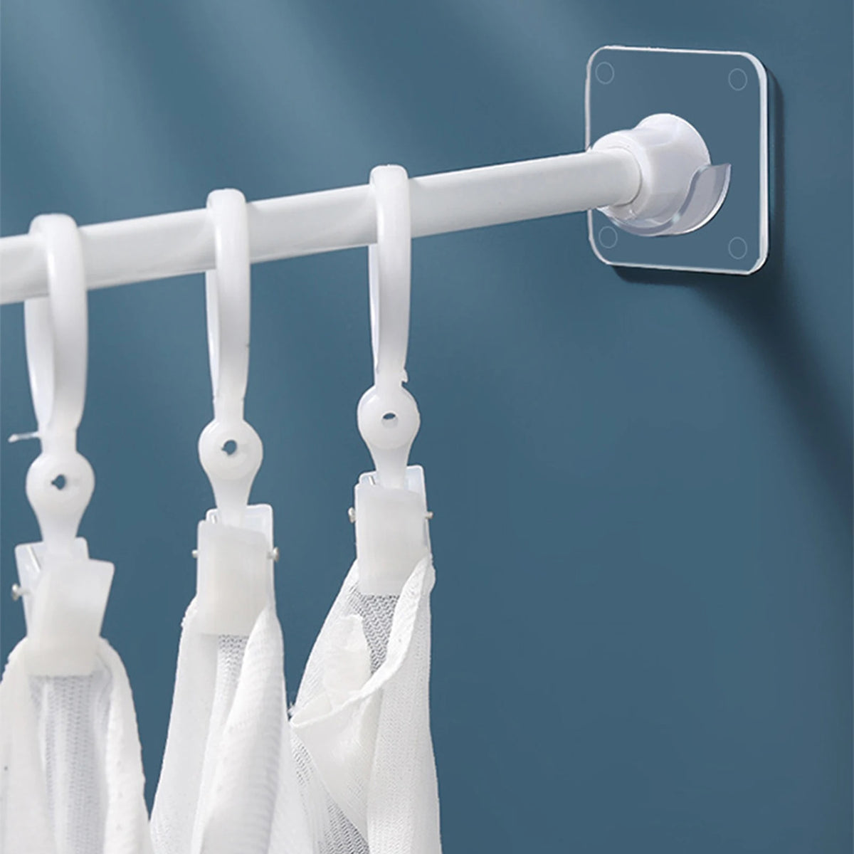 tringles adhésives murales blancs modernes porte manteau supports rideaux anneaux minimalistes