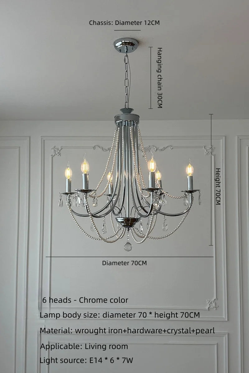 lustre cristal transparent blanches classique gris métallisé blanc ampoules E14