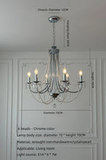 lustre cristal transparent blanches classique gris métallisé blanc ampoules E14