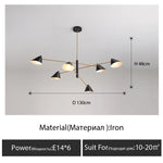 Suspension lumineuse moderne conique noir doré sources lumineuses chambre salon