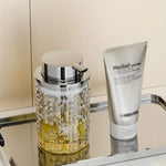 distributeur savon liquide transparent moderne lotion rechargeable geometrique