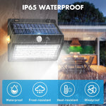 lampe solaire murale 130 led ip65 waterproof noir moderne
