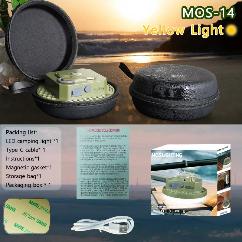 lampe camping vert olive aimantée rechargeable led moderne portative usb