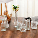 vases transparent modernes classiques motifs géométriques ridés décoration fleurs