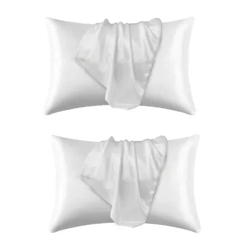 taies d'oreiller soie gris satinées modernes non toxiques hypoallergéniques 51x66cm 51x76cm