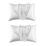 taies d'oreiller soie gris satinées modernes non toxiques hypoallergéniques 51x66cm 51x76cm