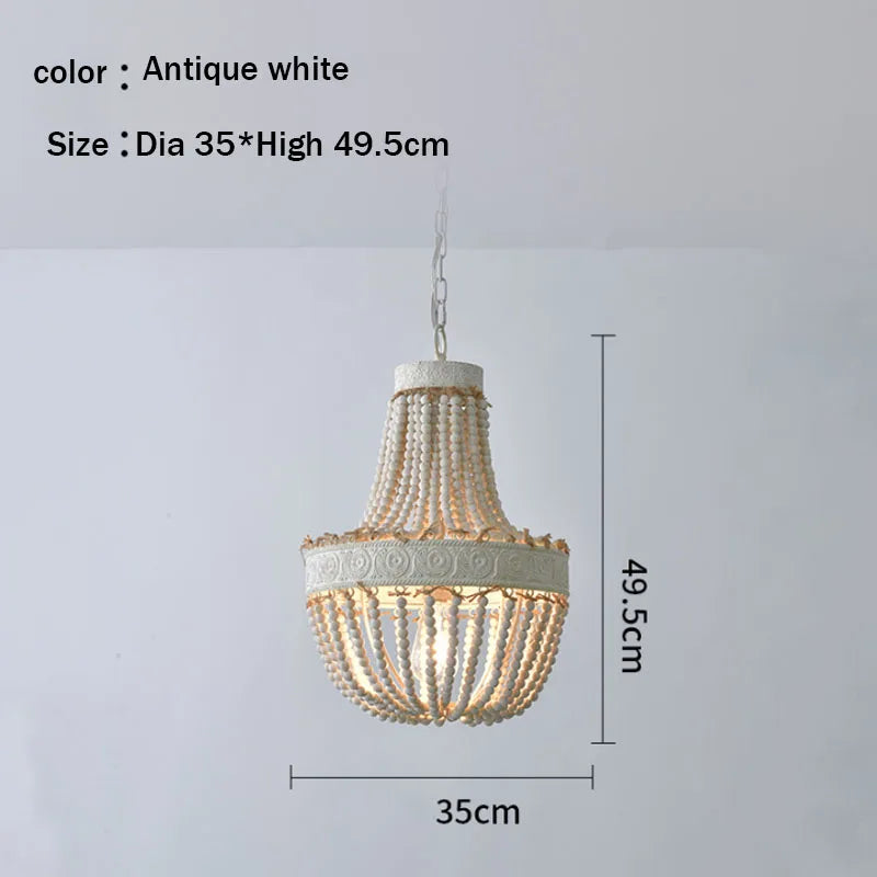 suspension lumineuse plafonnier led bois vintage éclairage salon chambre blanc gris doré