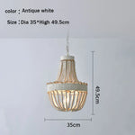 suspension lumineuse plafonnier led bois vintage éclairage salon chambre blanc gris doré