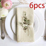 serviettes blancs minimaliste texture rugueuse ensemble 6pcs 12pcs 24pcs restaurant mariage