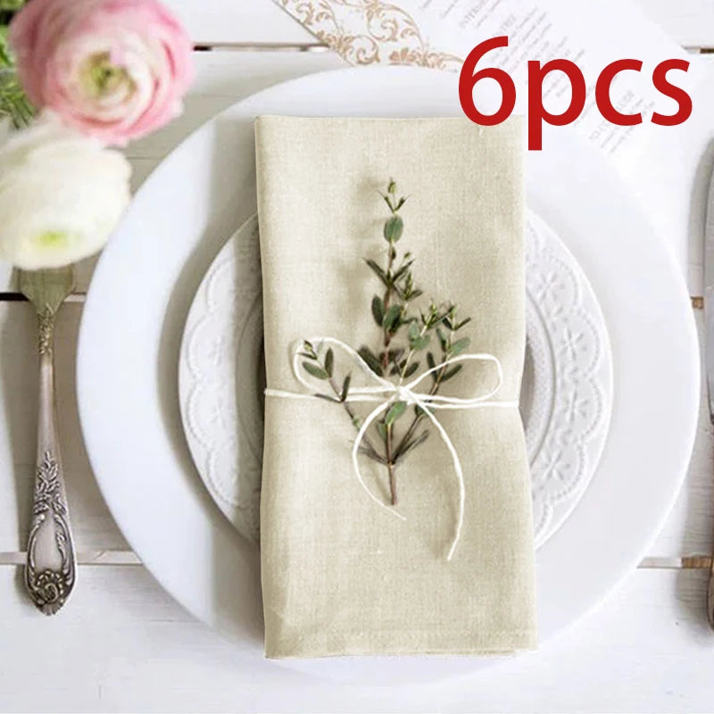 serviettes blancs minimaliste texture rugueuse ensemble 6pcs 12pcs 24pcs restaurant mariage