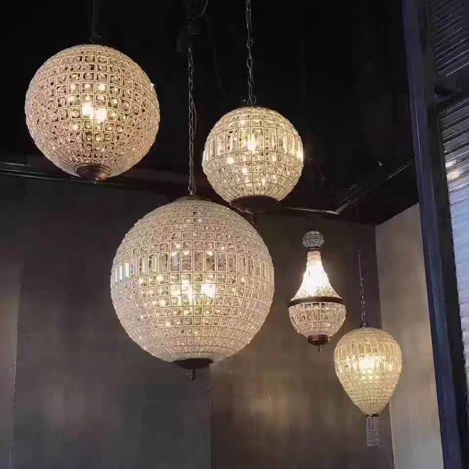 Suspension lumineuse cristal doré classique transparente salon chambre d'hôtel LED 2000 82000 lumens