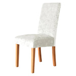 couverture chaise salle manger velours moderne beige clair antidérapante élasthanne polyester