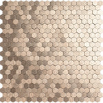 mosaïque murale 3d hexagonale métallique brossée moderne minimaliste vert marron gris beige autoadhésive