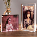 cadre photo acrylique moderne transparent clips magnétiques 10x15cm 9x12.8cm 6x9cm 5.5x8.2cm