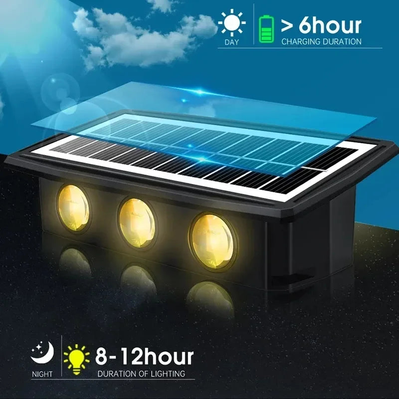 applique murale solaire led moderne noire blanche jaune bleue panneau solaire adhésif fixeextérieur