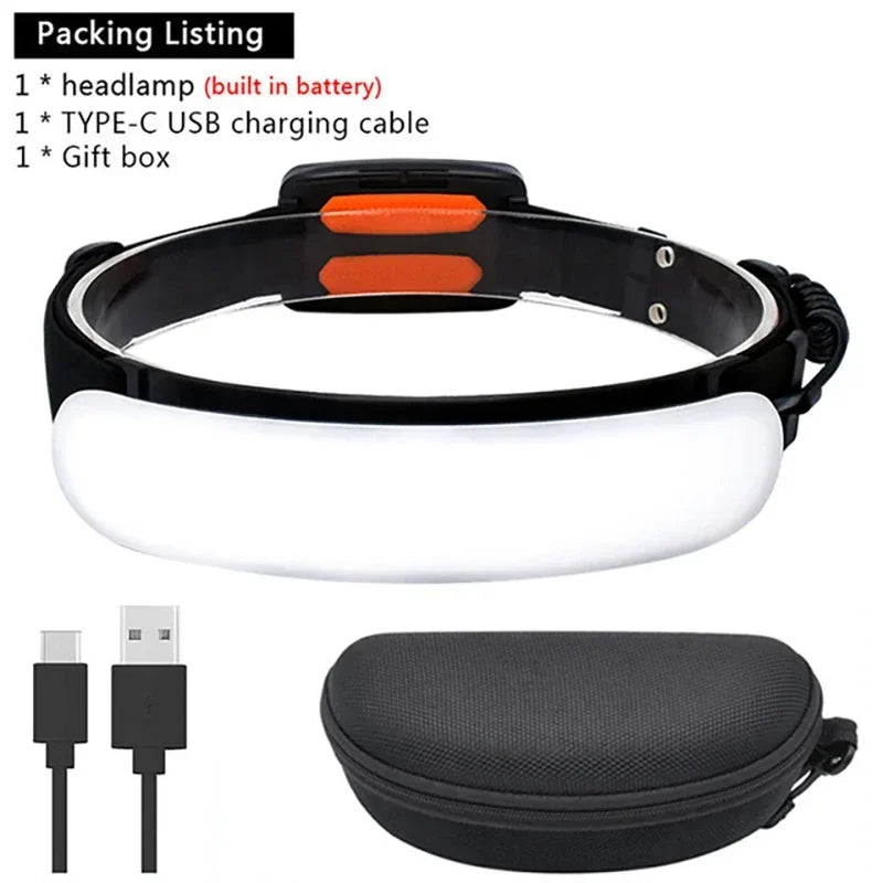 lampe torche frontale rechargeable modes éclairage camping pêche cyclisme urgence 5000mah USB Type