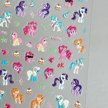 stickers 3d my little pony cupcakes cœurs étoiles motifs abstraits adhésifs enfants mignons girly