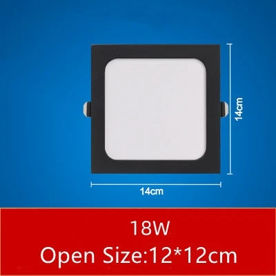 plaque led moderne noir blanc 12w 18w 24w clips métalliques opacité 10x20cm
