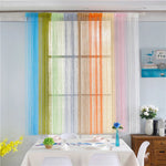 rideaux modernes semi transparents franges violet rouge orange vert jaune rose bleu beige
