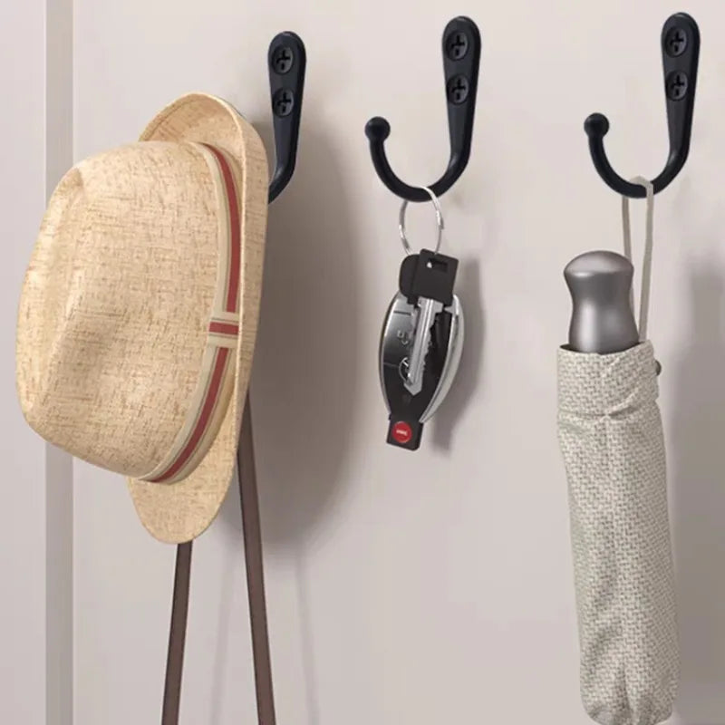 crochets murals noirs argentés blancs modernes vis rangement cuisine salle bain
