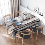 nappe rustique imitation bois vieilli rectangle marron blanc gris extérieur intérieur mariage fête