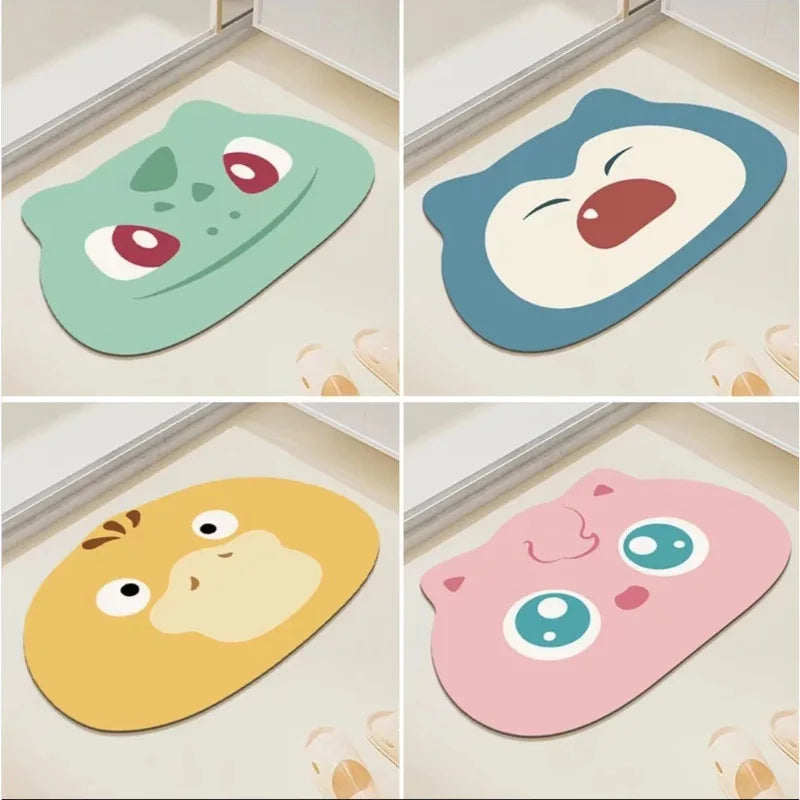 tapis bain coton motif dessin animé animal antidérapant absorbant séchage rapide décoration maison