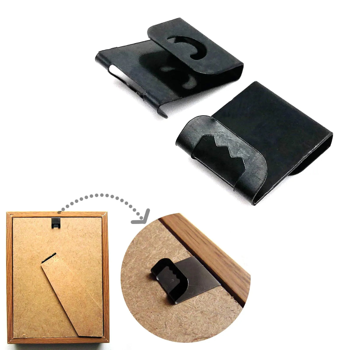 clips fixation moderne noir cintres tableau mur clips fonctionnels métal