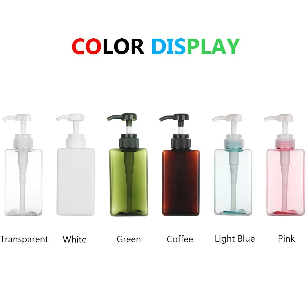 flacon pompe distributeur savon liquide mains transparent rectangulaire moderne minimaliste salle bain