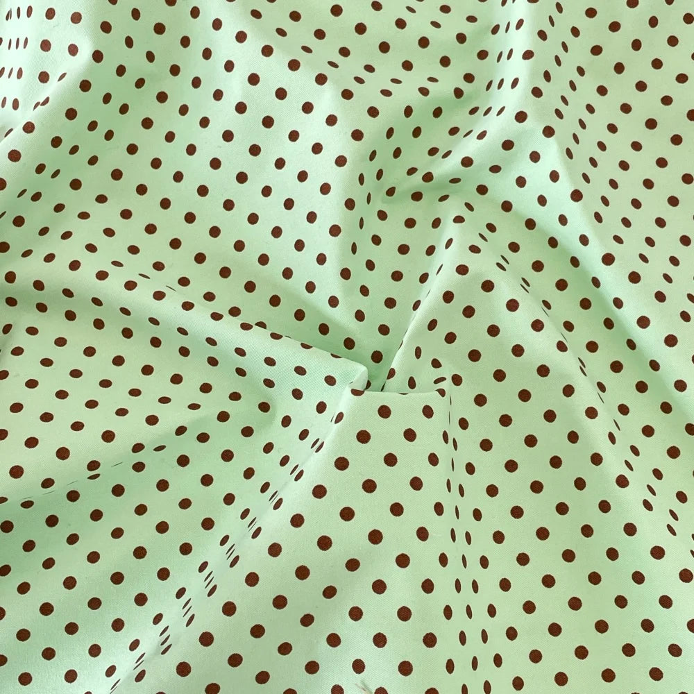 tissu brocart pois noir blanc vert menthe classique rétro protection uv 160cm decoration maison