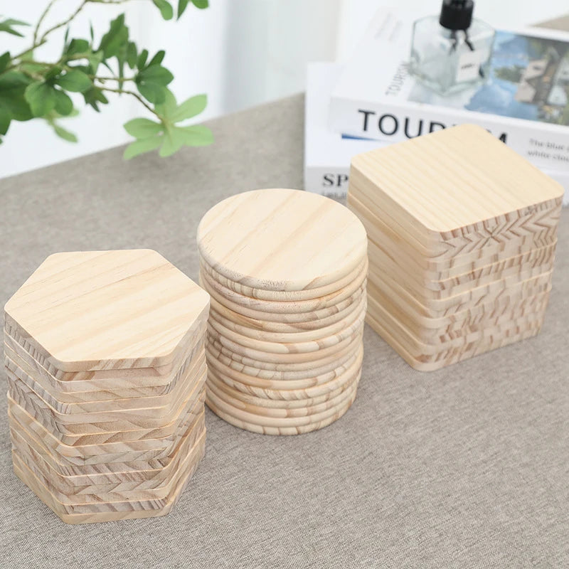 coasters bois hexagonaux carrés modernes rayures geometriques naturels respectueux environnement