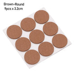 protecteurs sol feutre anti dérapant adhésifs mousse eva noirs blancs marrons ronds utilitaires 2.5cm