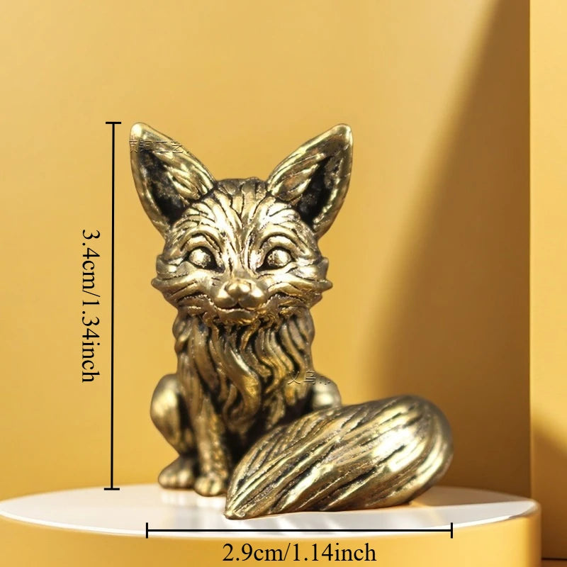 statue renard or décorative métal texturé animalier moderne décoration intérieur doré