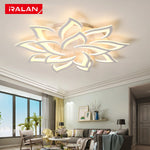 plafonnier led blanc feuilles stylisées contemporain télécommande opacité éclairage quotidien monté surface